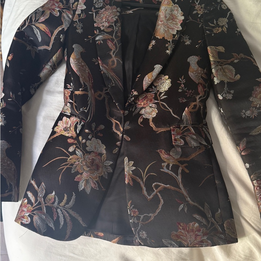 Alice + Olivia Floral Brocade Blazer Jacket